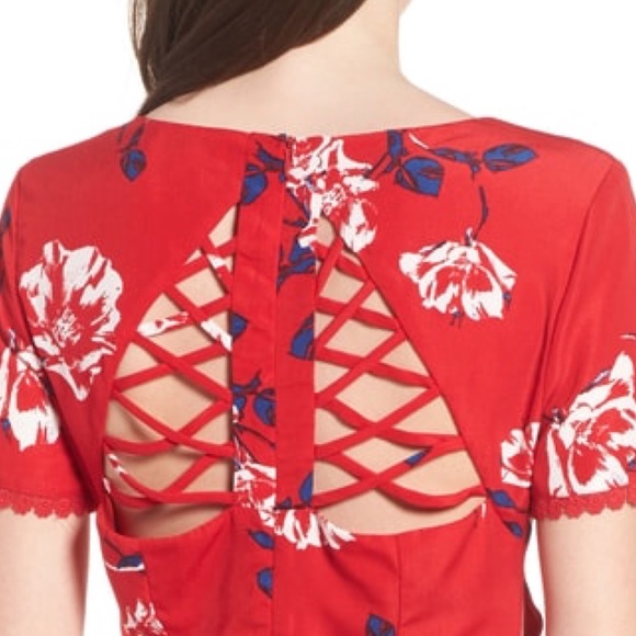 NWOT SOCIALITE Red Strappy Back Mini Dress Small - Picture 7 of 8